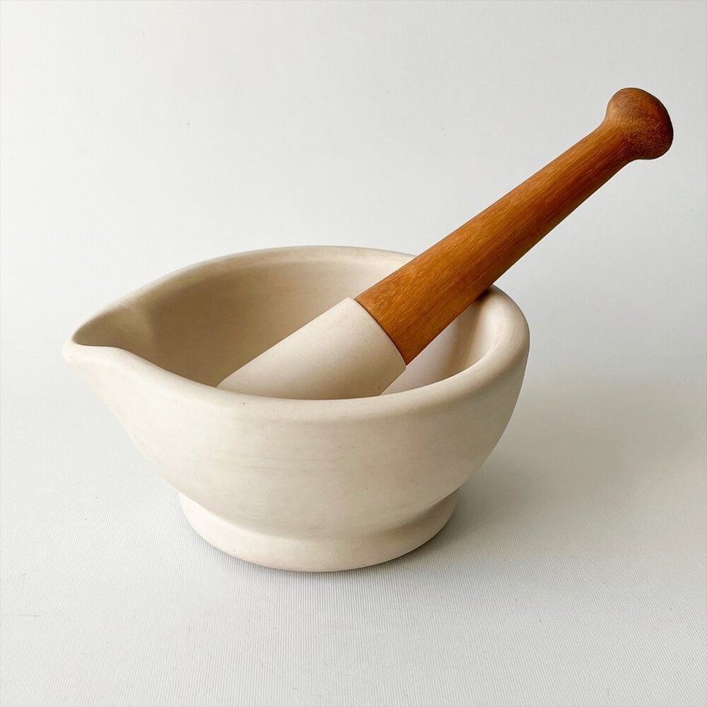 Vintage Unglazed Mortar and Pestle Size 2 Made in England